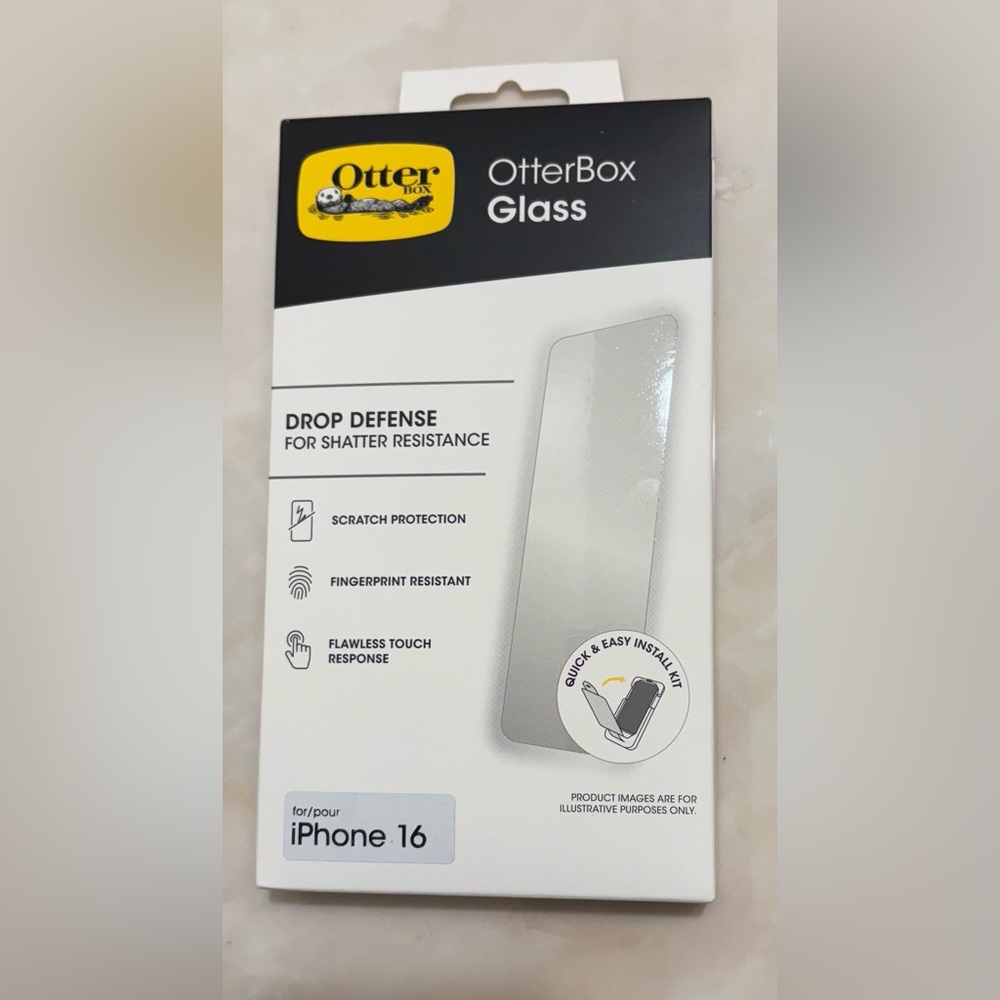 OtterBox Glass Screen Protector for iPhone 16 Impact Resistant